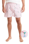 Barefoot Boxer Oxford Red Stripe with Martini Candy Cane CASTAWAY BOXERS Castaway Nantucket Island