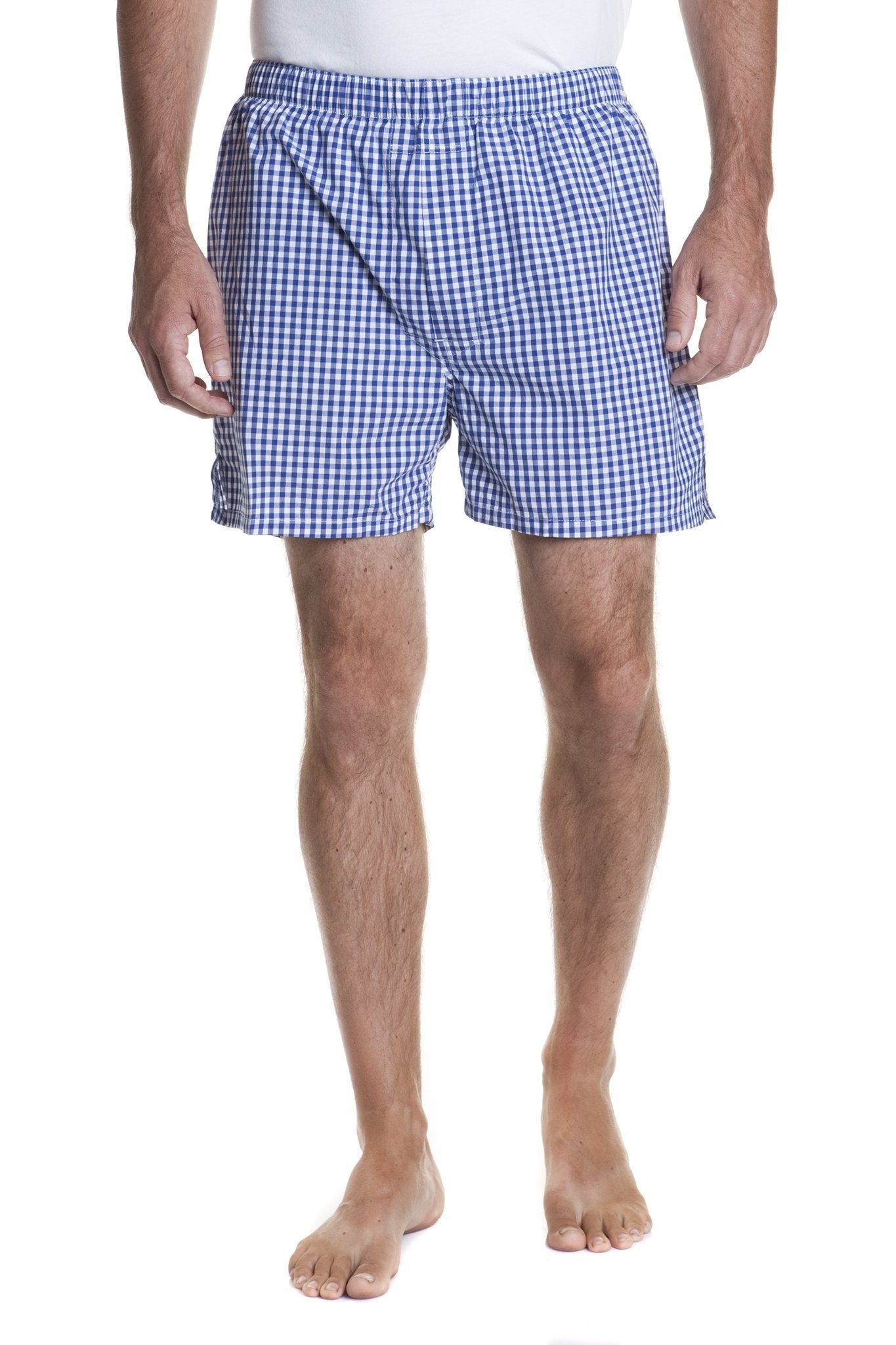 Barefoot Boxer Royal Blue Wide Gingham - CASTAWAY BOXERS - Castaway Nantucket Island