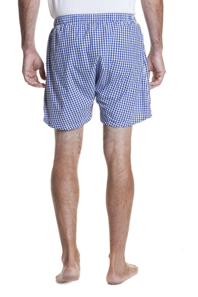 Barefoot Boxer Royal Blue Wide Gingham - CASTAWAY BOXERS - Castaway Nantucket Island