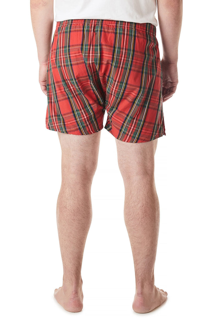 Barefoot Mens Christmas Holiday Boxer Short Royal Stewart Tartan