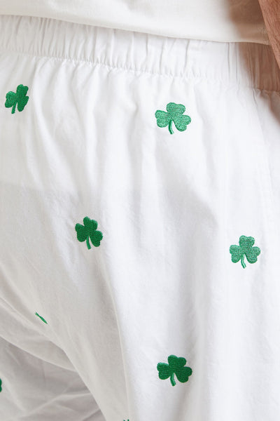 Barefoot Boxer White Oxford with Shamrock CASTAWAY BOXERS Castaway Nantucket Island