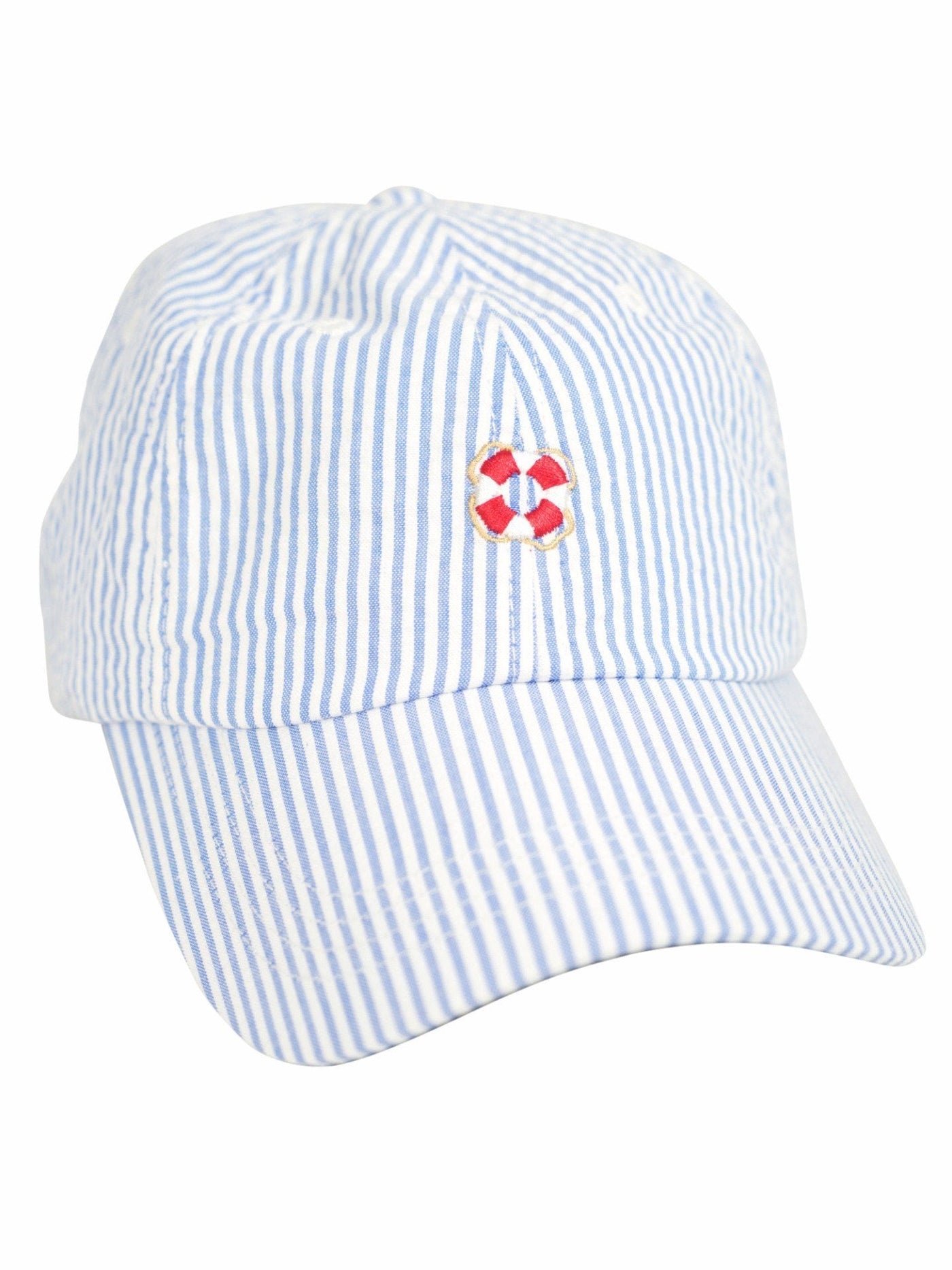 Baseball Cap Blue Seersucker - MENS ACCESSORIES - Castaway Nantucket Island