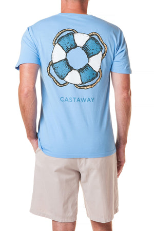 Beach Tee Azure Castaway - POLOS & TEES - Castaway Nantucket Island