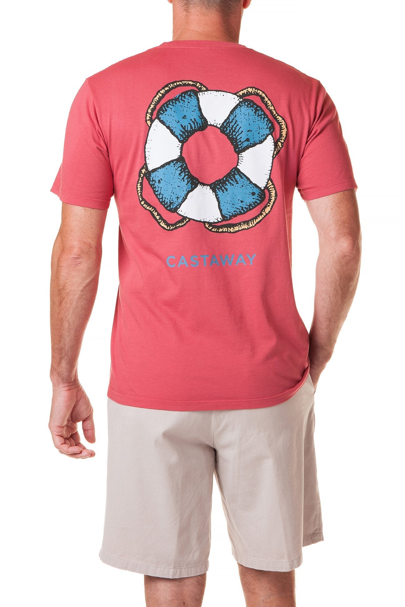 Beach Tee Cardinal Red Castaway - POLOS & TEES - Castaway Nantucket Island
