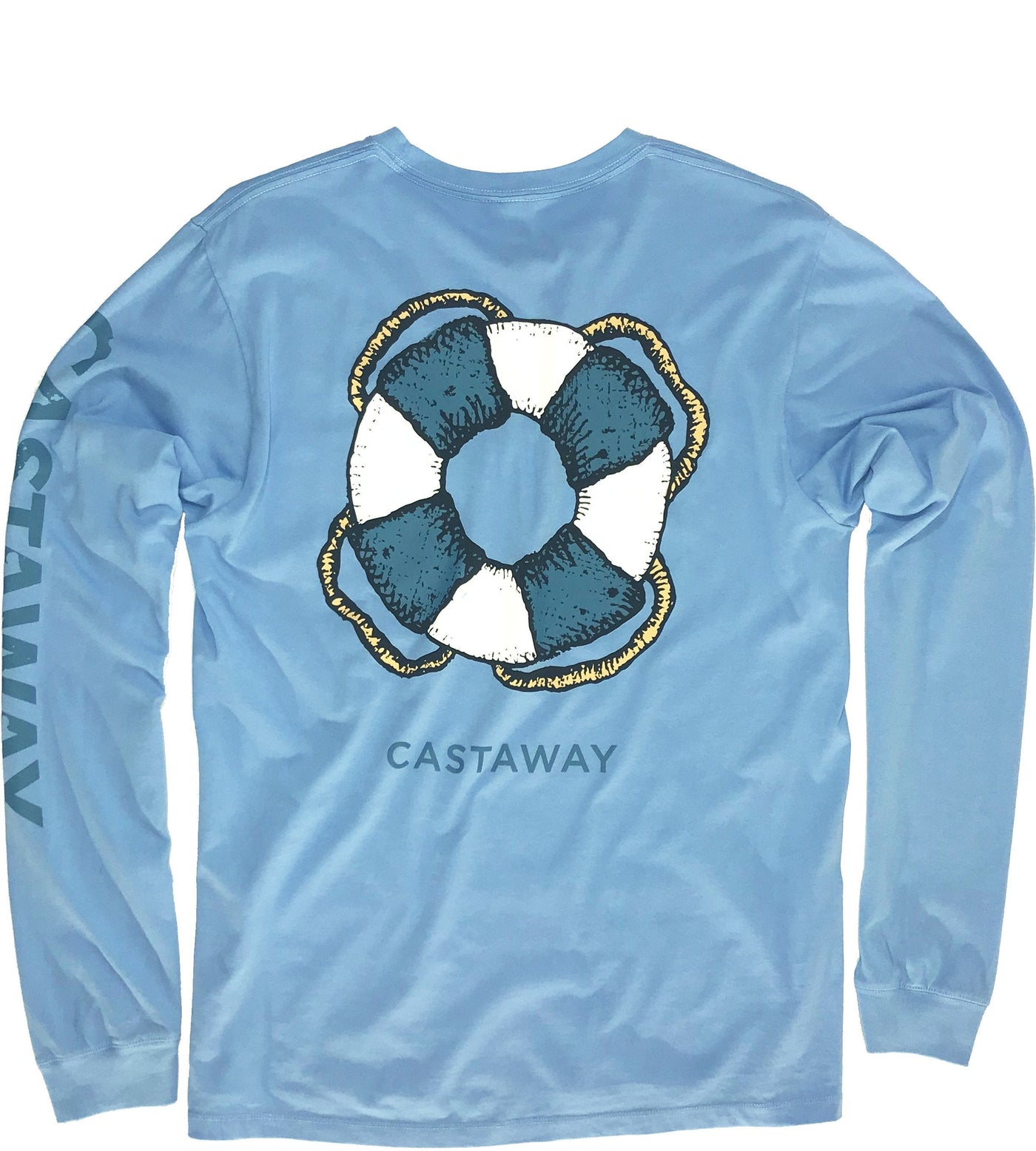 Beach Tee Long Sleeve Azure Castaway - POLOS & TEES - Castaway Nantucket Island