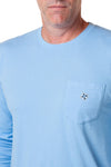Beach Tee Long Sleeve Azure Castaway - POLOS & TEES - Castaway Nantucket Island