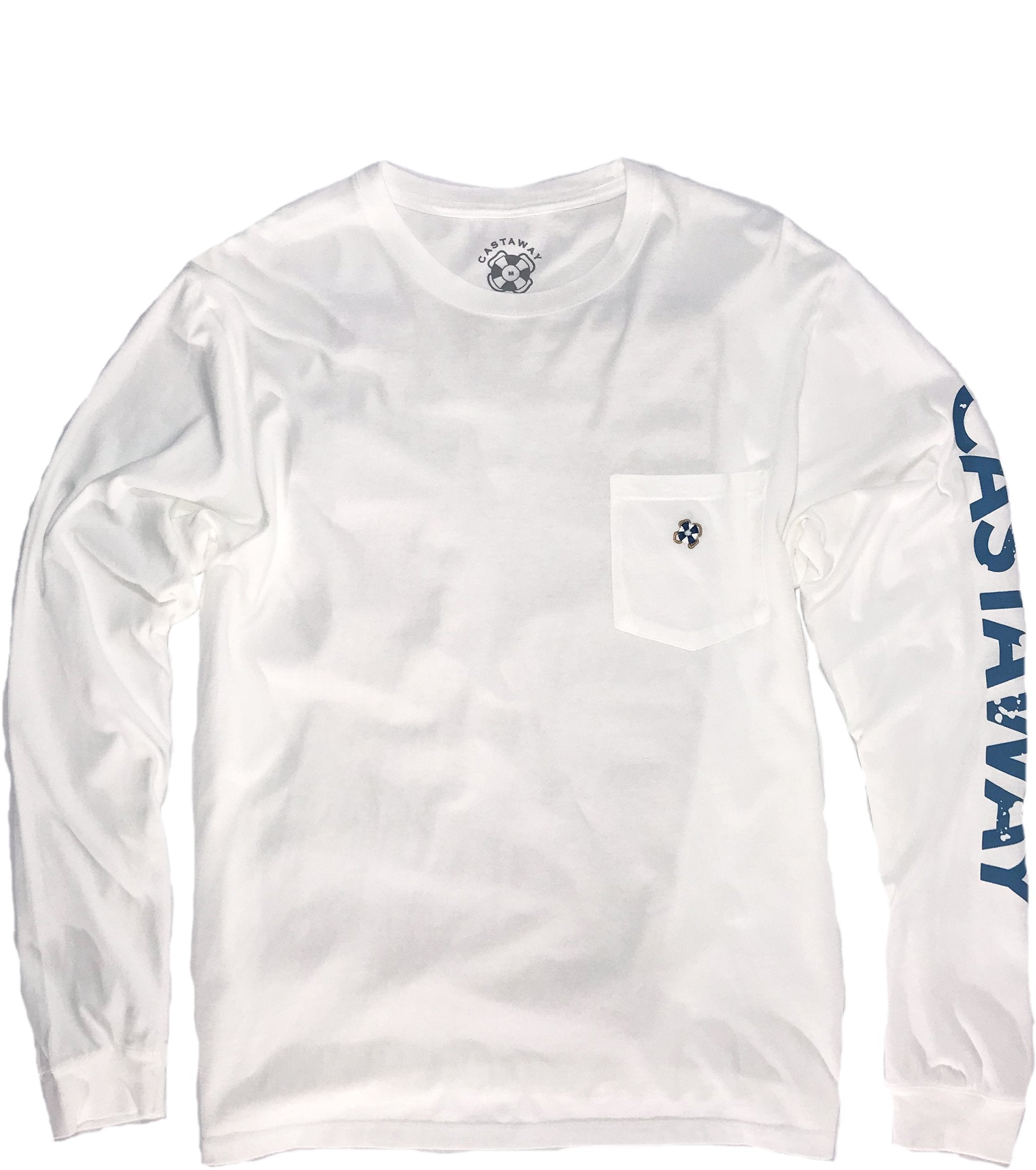 Castaway Mens Long Sleeve Tee Shirt White – Castaway Nantucket Island