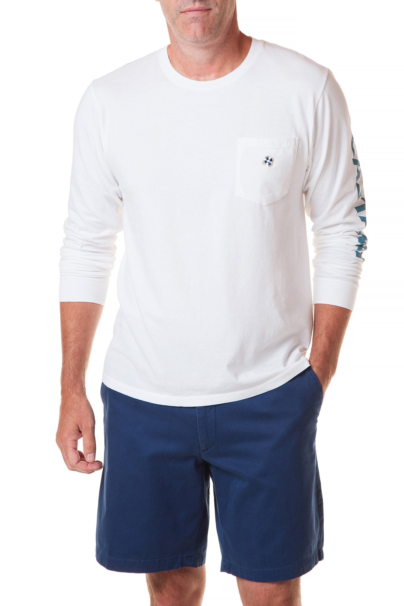 Castaway Mens Long Sleeve Tee Shirt White – Castaway Nantucket Island