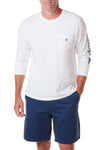 Beach Tee Long Sleeve White Castaway - POLOS & TEES - Castaway Nantucket Island