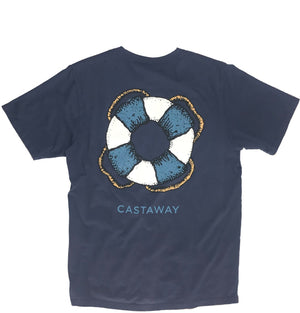Beach Tee Navy Castaway - POLOS & TEES - Castaway Nantucket Island