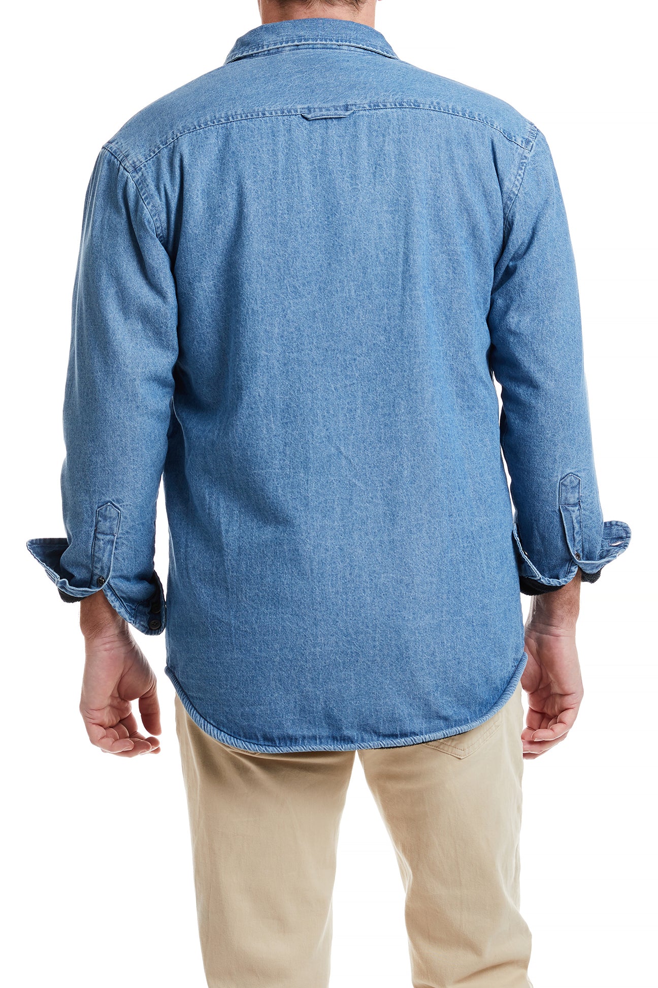 Men's Fleece Lined Denim Button Down Shirt