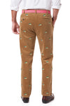 Beachcomber Cord Pant Khaki With Woody & Xmas Tree - Castaway Nantucket Island