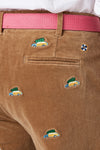 Beachcomber Cord Pant Khaki With Woody & Xmas Tree - Castaway Nantucket Island