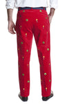 Beachcomber Corduroy Pant Crimson with Leg Lamp - MENS EMBROIDERED PANTS - Castaway Nantucket Island