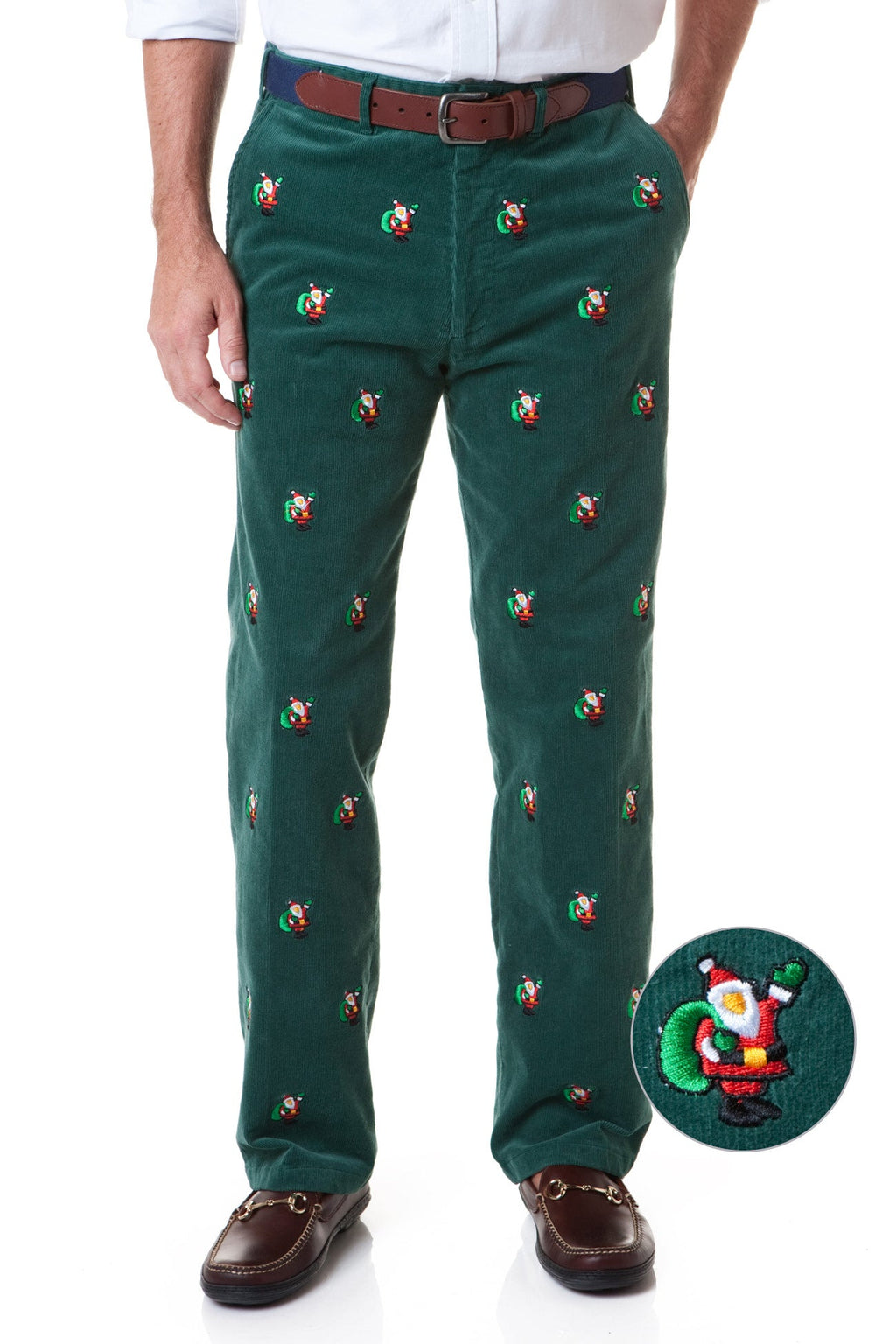 Beachcomber Corduroy Pant Hunter With Santa MENS EMBROIDERED PANTS Castaway Clothing