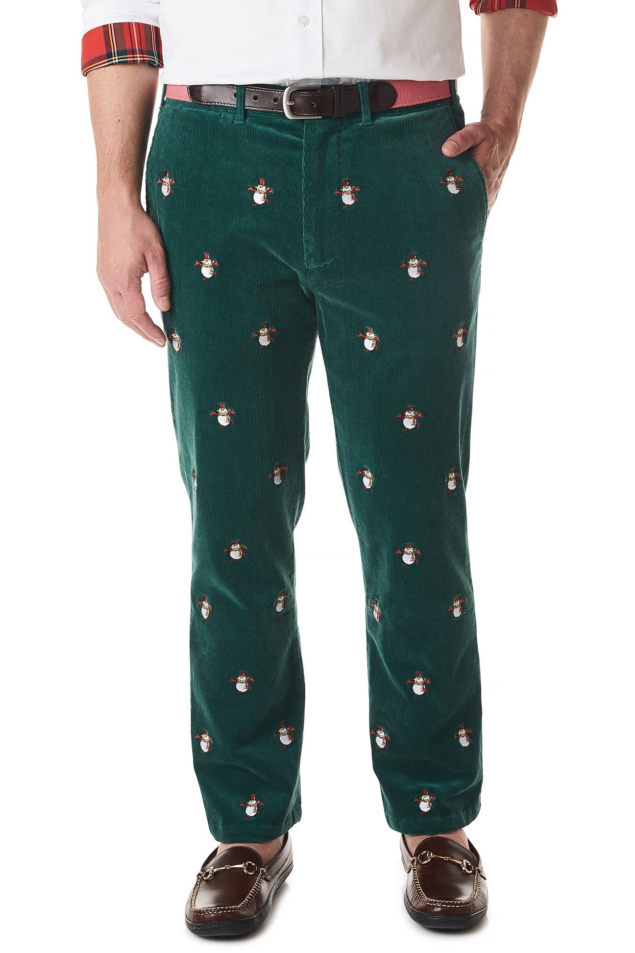 Beachcomber Corduroy Pant Hunter with Snowman Skating - Castaway Nantucket Island