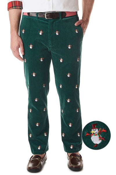 Beachcomber Corduroy Pant Hunter with Snowman Skating - Castaway Nantucket Island