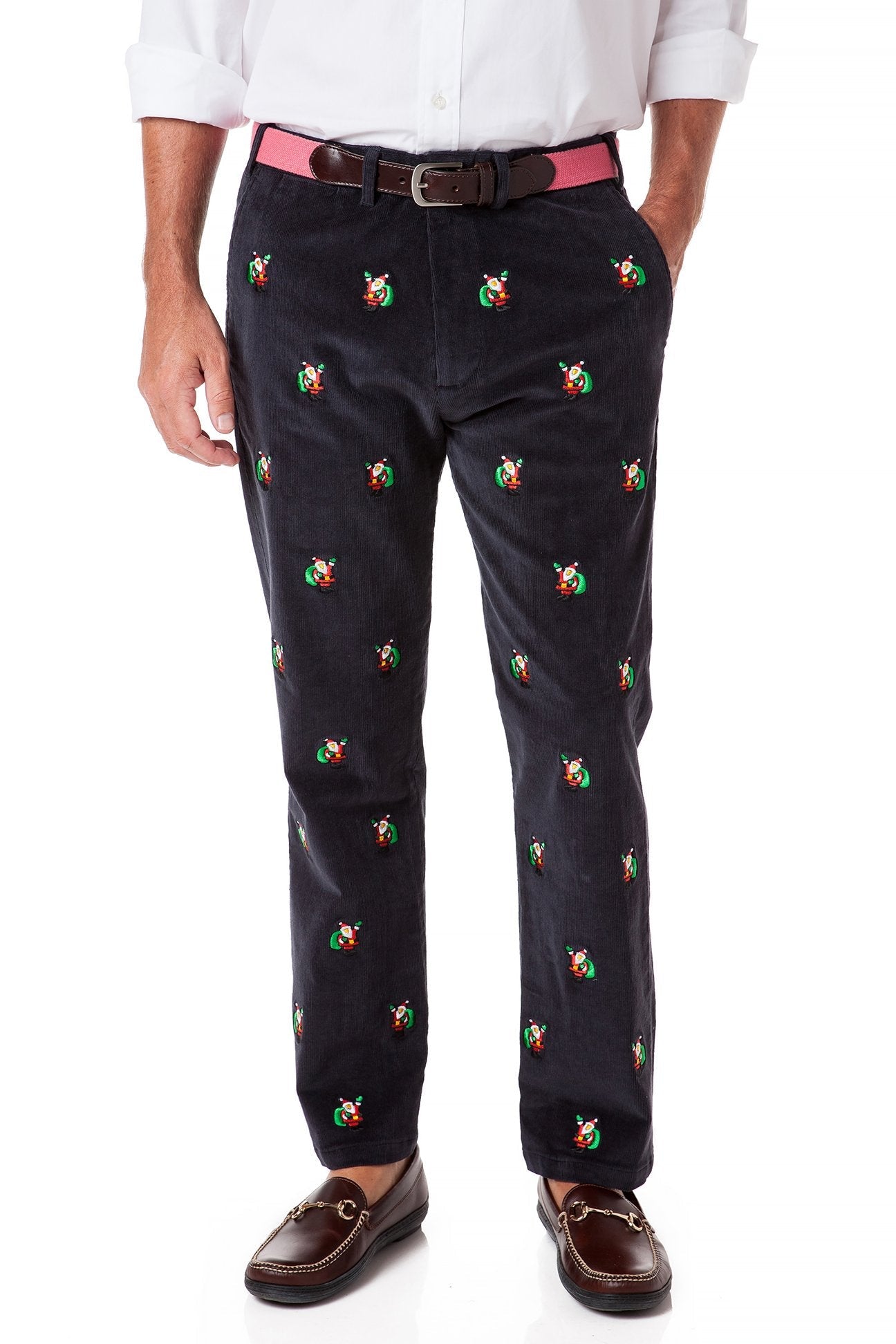 Beachcomber Corduroy Pant Nantucket Navy with Santa - Castaway Nantucket Island