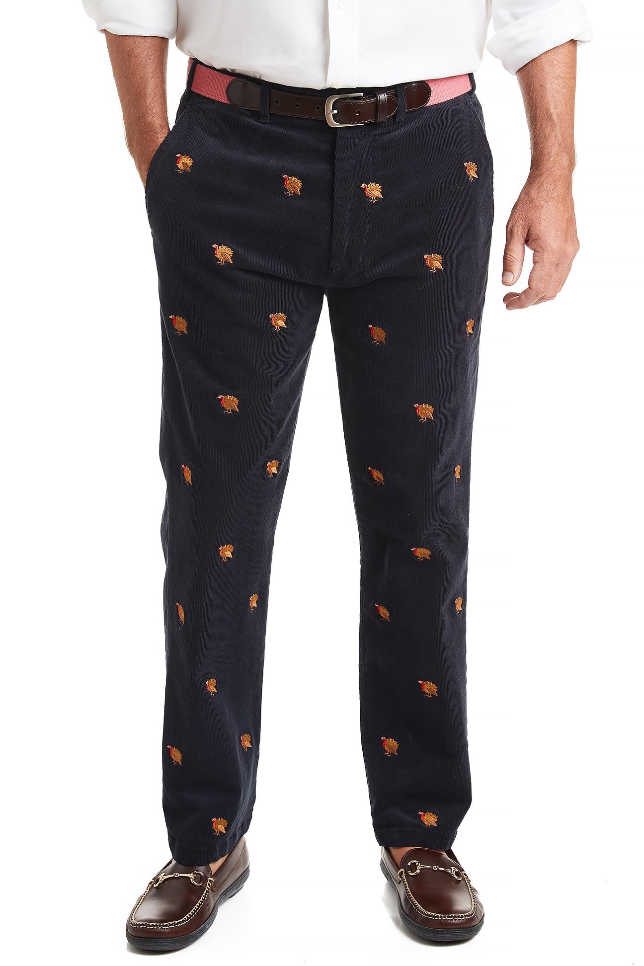 Beachcomber Corduroy Pant Nantucket Navy with Turkey MENS EMBROIDERED PANTS Castaway Nantucket Island