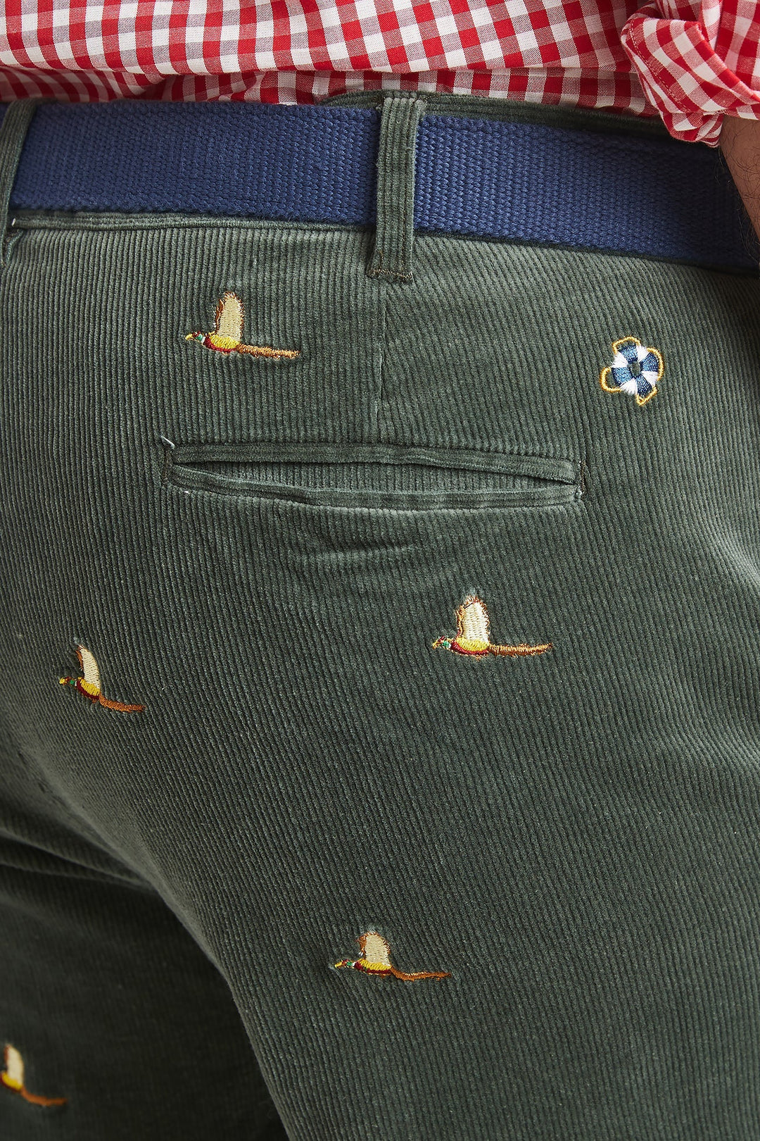 Mens Embroidered Corduroy Pant with Pheasant – Castaway Nantucket