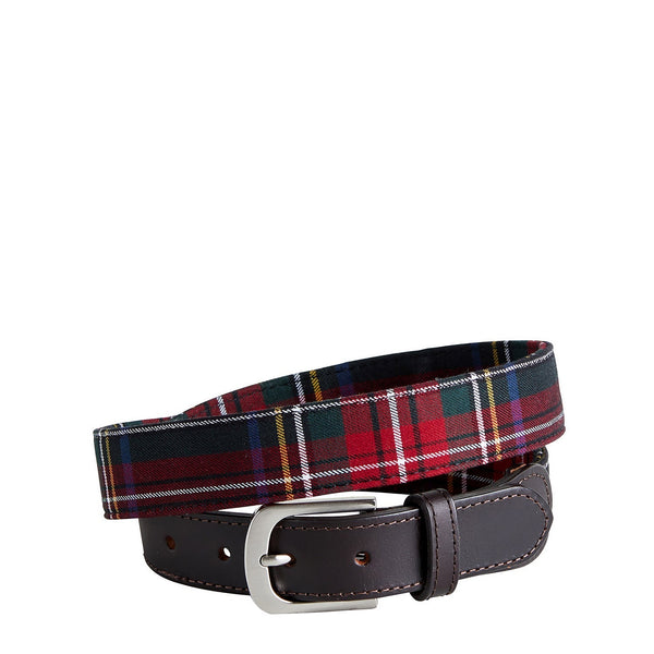 Castaway Mens Black Stewart Christmas Holiday Tartan Belt  display picture 3