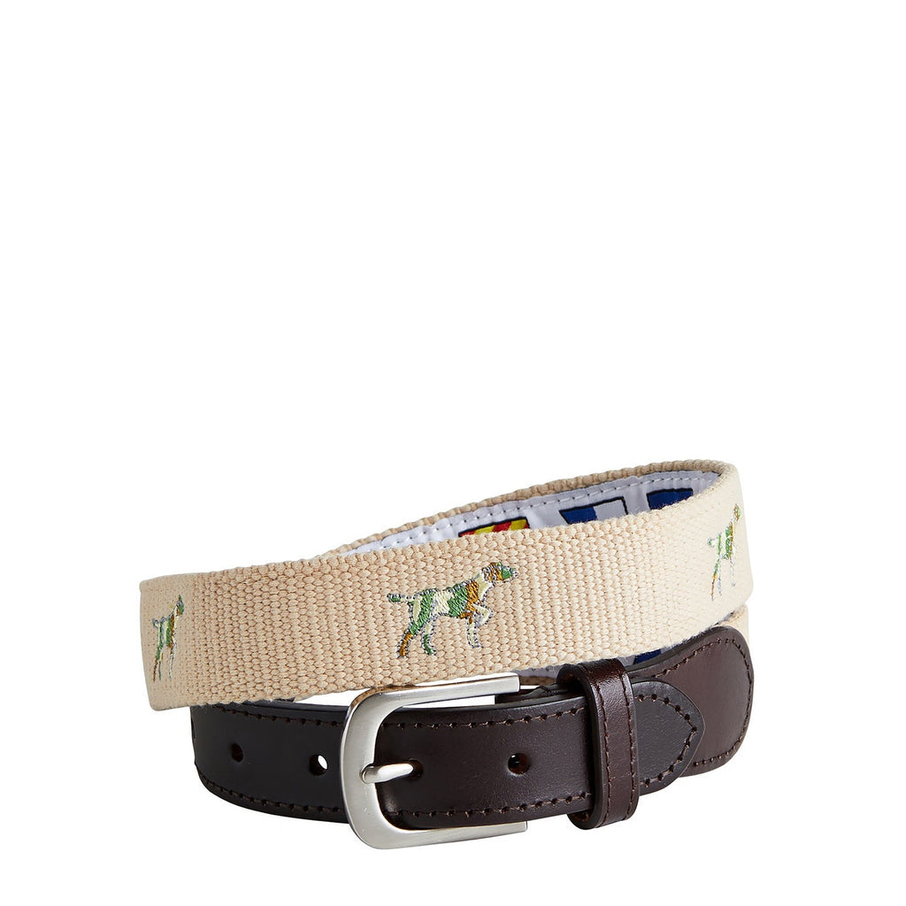 Bowsprit Belt Tan Embroidered with Camo Dog MENS OUTLET PANTS Castaway Clothing