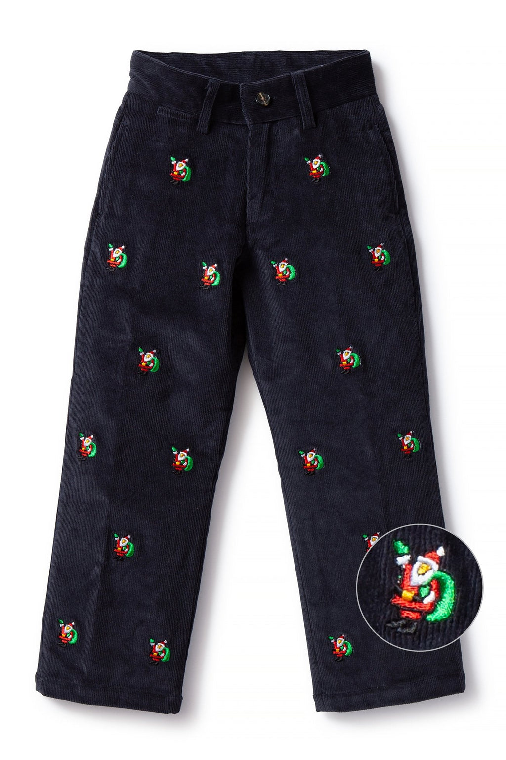 Boys Beachcomber Corduroy Pant Nantucket Navy with Santa - BOYS PANTS - Castaway Nantucket Island