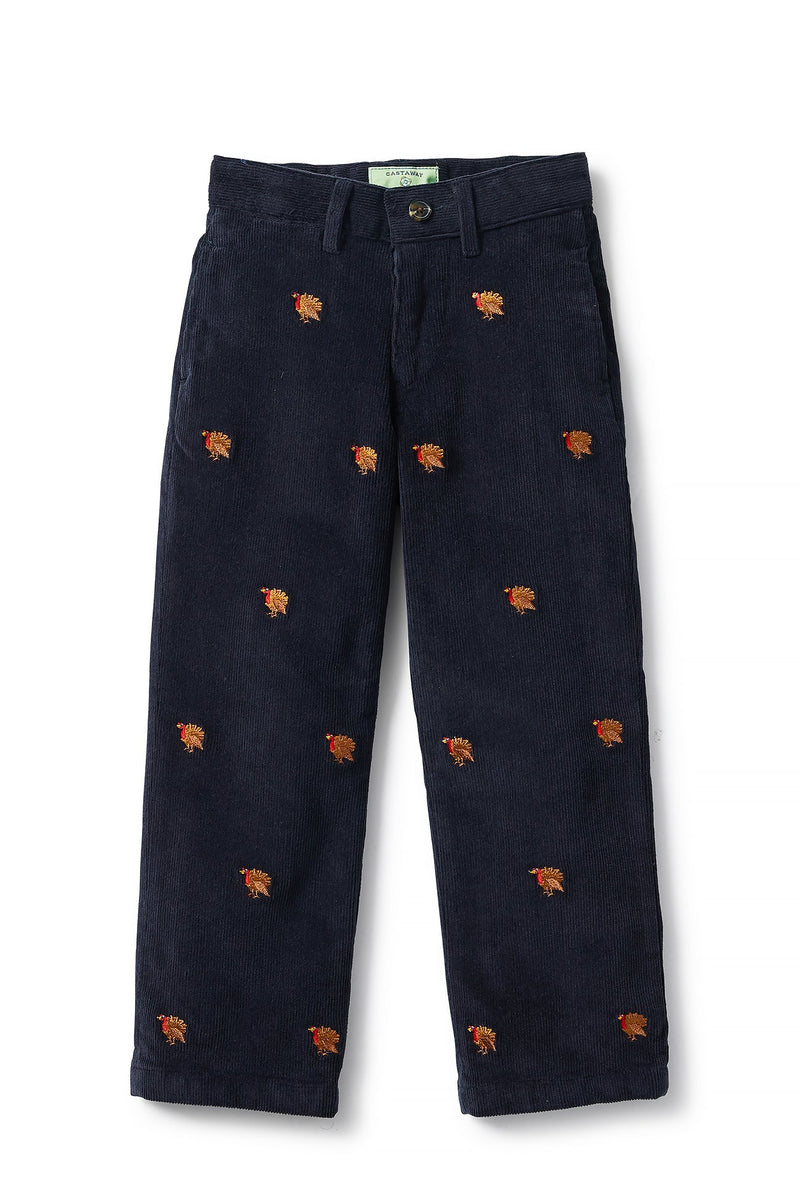 Boys Beachcomber Corduroy Pant Nantucket Navy with Turkey BOYS PANTS Castaway Nantucket Island