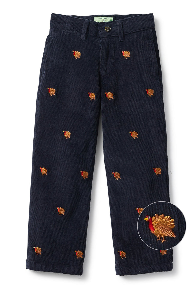 Boys Beachcomber Corduroy Pant Nantucket Navy with Turkey BOYS PANTS Castaway Nantucket Island