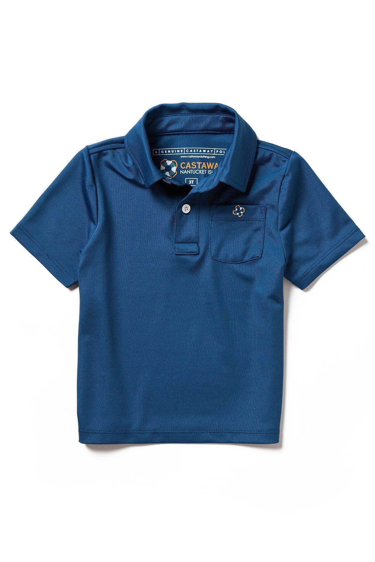 Boys Performance Polo Shirt Navy - BOYS SHIRTS - Castaway Nantucket Island