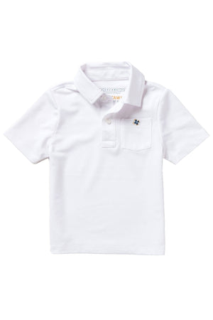 Boys Performance Polo Shirt White - KIDS - Castaway Nantucket Island