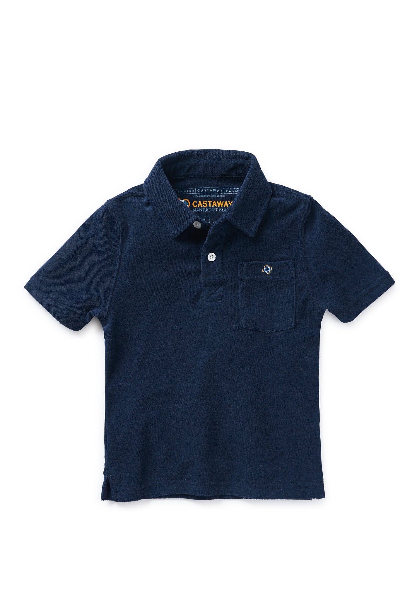 Boys Polo Shirt Nantucket Navy Terry Cloth - Castaway Nantucket Island