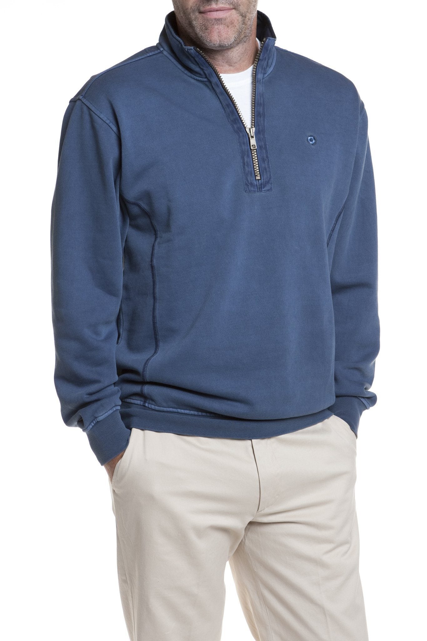 Breakwater Quarterzip Navy - MENS OUTERWEAR - Castaway Nantucket Island