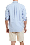 Chase Shirt Blue Oxford with Farrington Madras Trim MENS SPORT SHIRTS Castaway Nantucket Island
