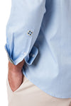 Chase Shirt Blue Oxford with Gordon Plaid Trim - Castaway Nantucket Island