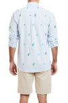 Chase Shirt Blue Seersucker with Fin & Tonic MENS SPORT SHIRTS Castaway Nantucket Island