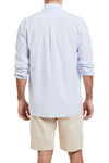 Chase Shirt Linen Blue Stripe MENS SPORT SHIRTS Castaway Nantucket Island