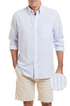 Chase Shirt Linen Blue Stripe MENS SPORT SHIRTS Castaway Nantucket Island