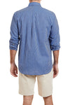 Chase Shirt Linen Navy & Blue Stripe MENS SPORT SHIRTS Castaway Nantucket Island