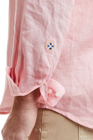 Chase Shirt Linen Pink MENS SPORT SHIRTS Castaway Clothing