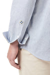 Chase Shirt Oxford Blue Stripe with Dress Stewart Trim - Castaway Nantucket Island