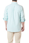 Chase Shirt Oxford Green Stripe with Blackwatch Trim - Castaway Nantucket Island