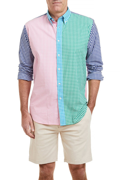 Chase Shirt Party Gingham Panel MENS SPORT SHIRTS Castaway Nantucket Island