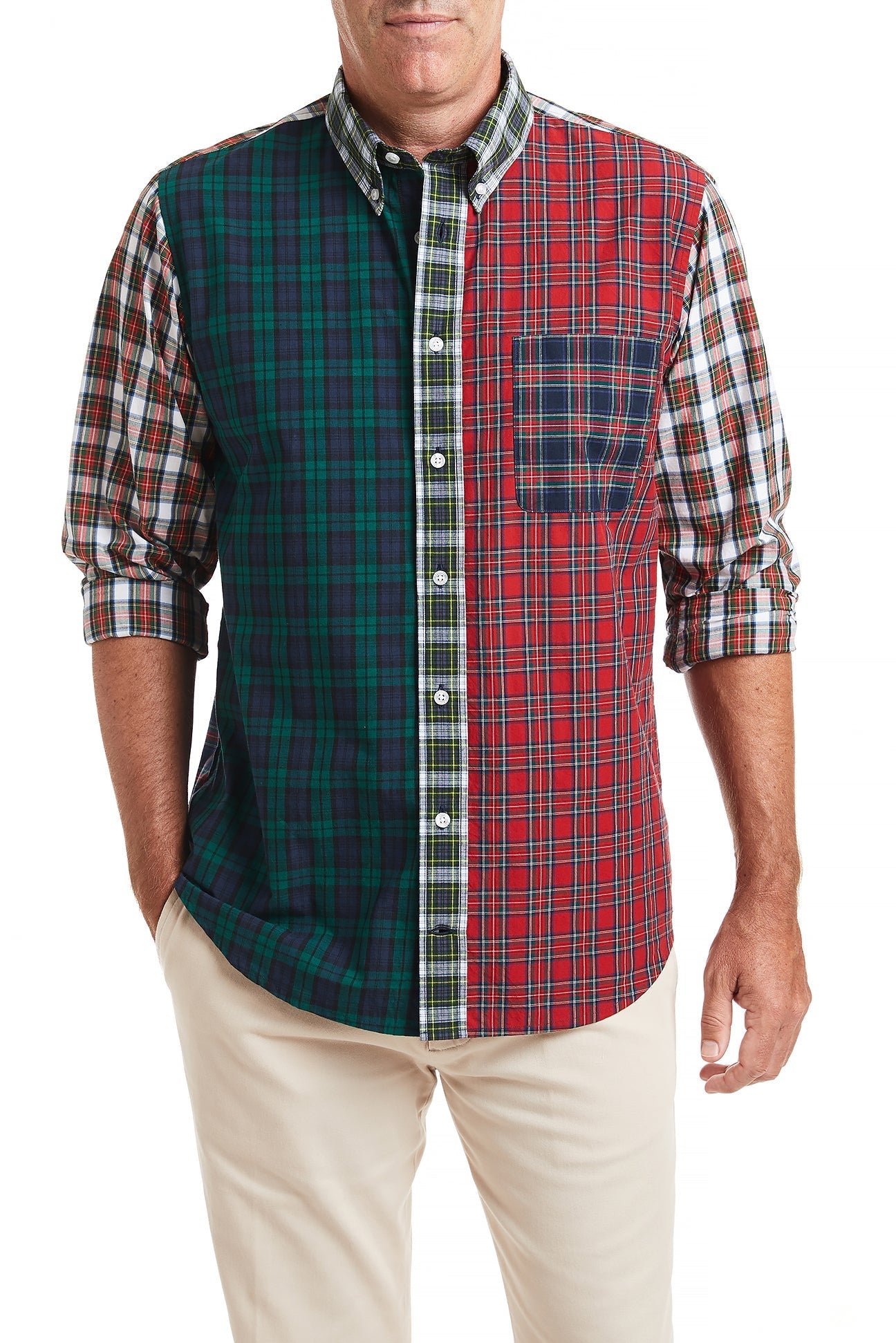 Castaway Mens Party Panel Shirt Buttondown Tartan Plaid – Castaway
