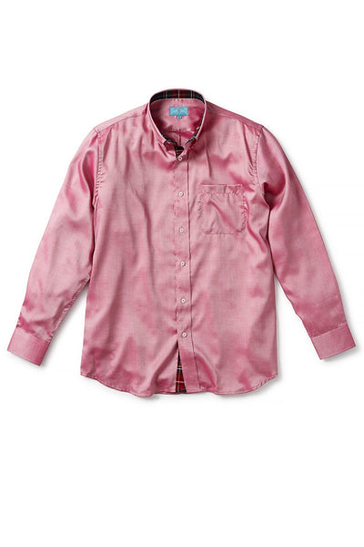Chase Shirt Red Oxford with Black Stewart Plaid Trim MENS SPORT SHIRTS Castaway Nantucket Island