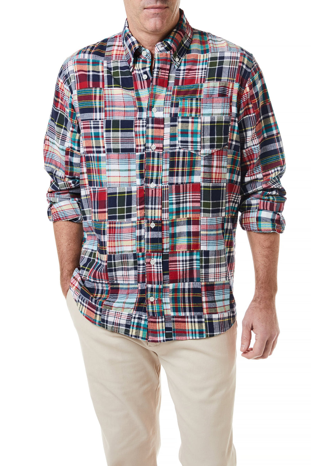 Chase Shirt Sconset Patch Madras - Castaway Nantucket Island