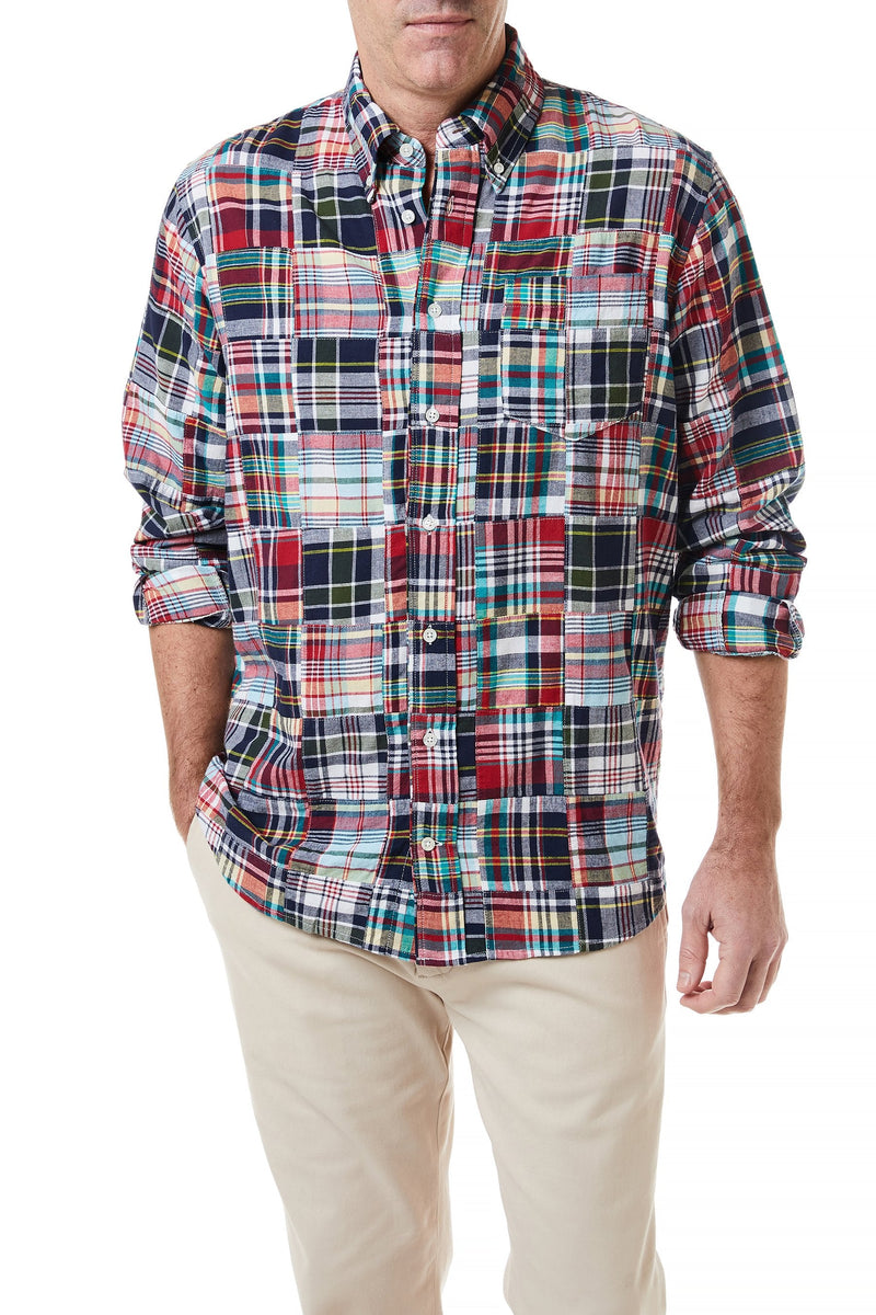 Chase Shirt Sconset Patch Madras - Castaway Nantucket Island