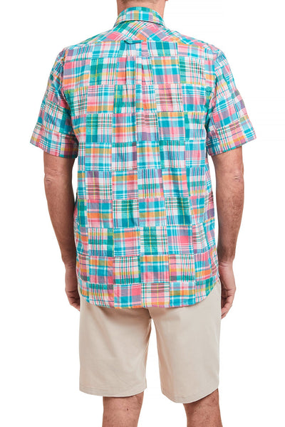 Chase Shirt Short Sleeve Caribbean Patch Madras MENS SPORT SHIRTS Castaway Nantucket Island