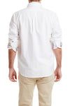 Chase Shirt White Oxford with Lighthouse Madras Trim MENS SPORT SHIRTS Castaway Nantucket Island