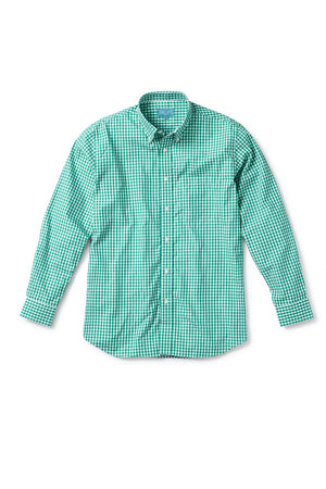 Chase Shirt Wide Gingham Emerald MENS SPORT SHIRTS Castaway Nantucket Island
